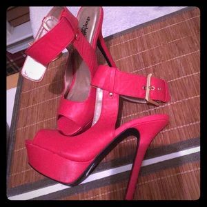 Shoes Red 5 inch heels and 1 inch platform
